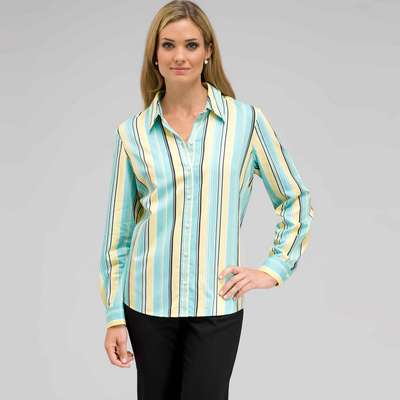 Long Sleeve Striped Button Down